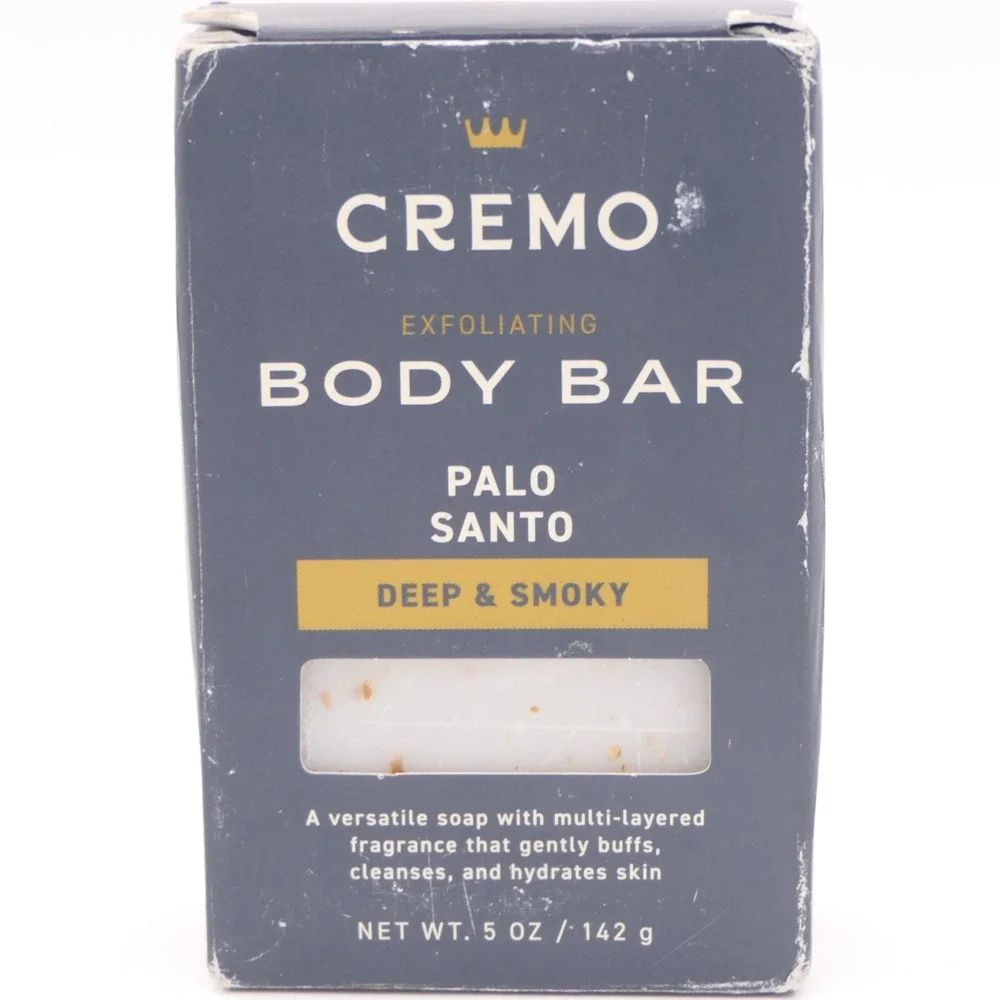 Cremo Exfoliating Body Bar Palo Santo Deep & Smoky Men's Bar Soap 5 oz